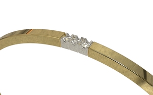 Gouden armband massief met diamant, Model ARM6